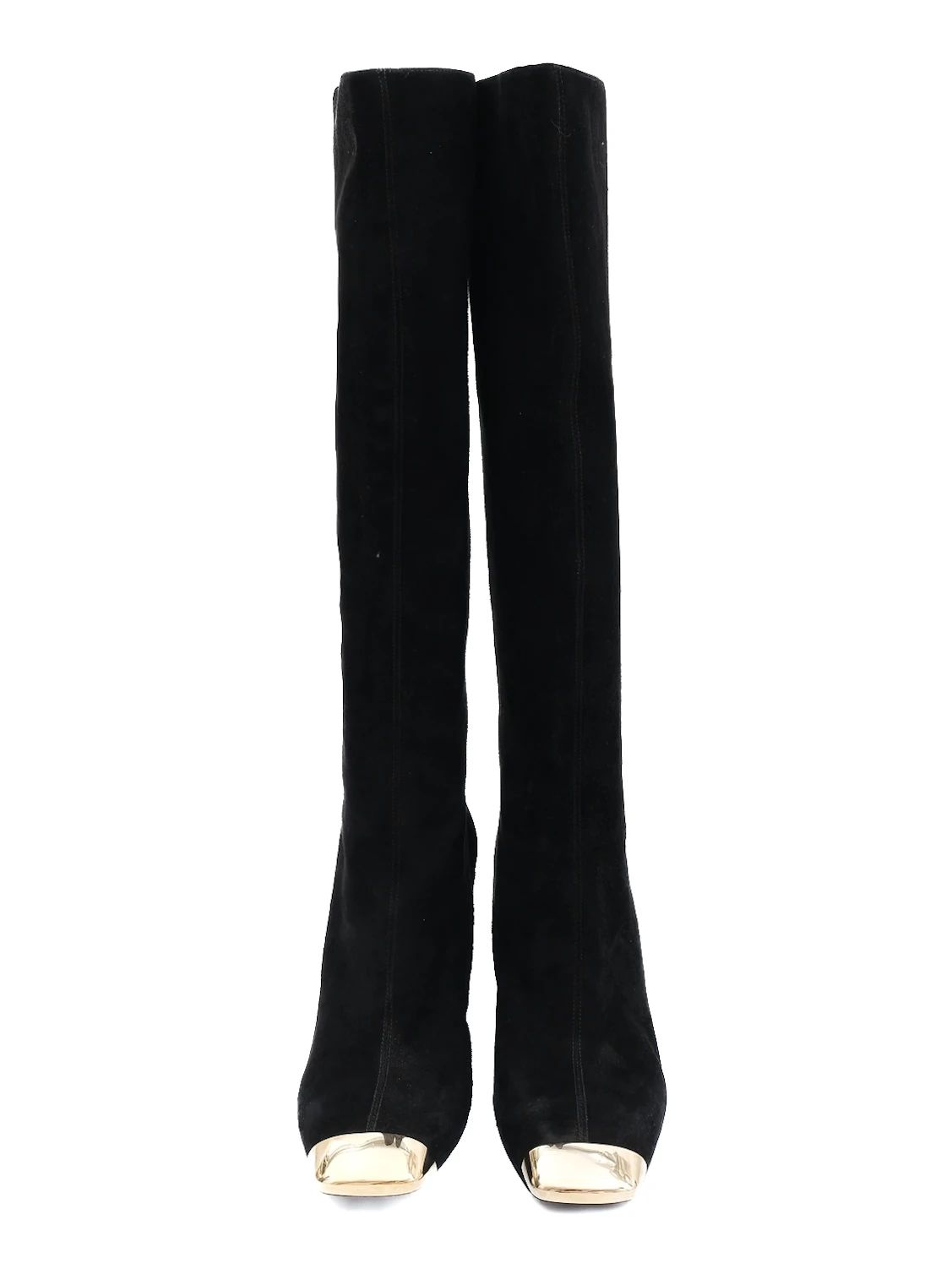 excellent nicholas kirkwood black suede knee-high boots size 39