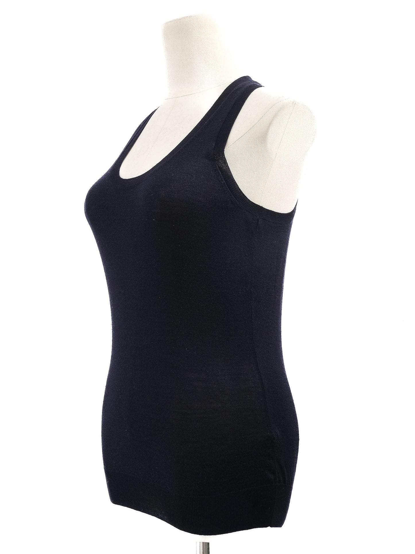 new alexander mcqueen black wool sleeveless tank top size xs