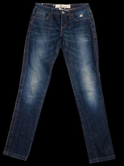 Excellent Blumarine Blue Cotton Jeans Size XS with Decorative Studs
