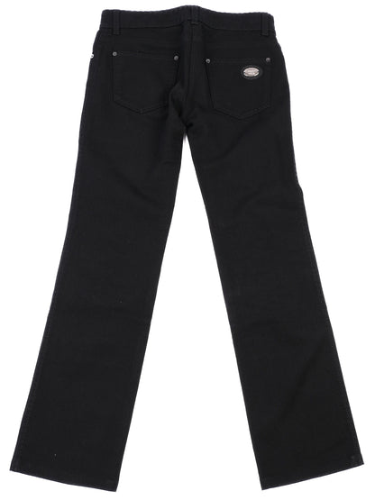 Excellent Fendi Black Pants Size M with Selleria Button & Stitch Detail