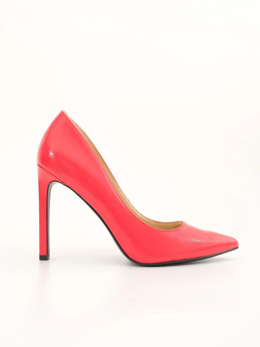Perfect Nine West Red Leather High-Heeled Shoes Stiletto Size N/A