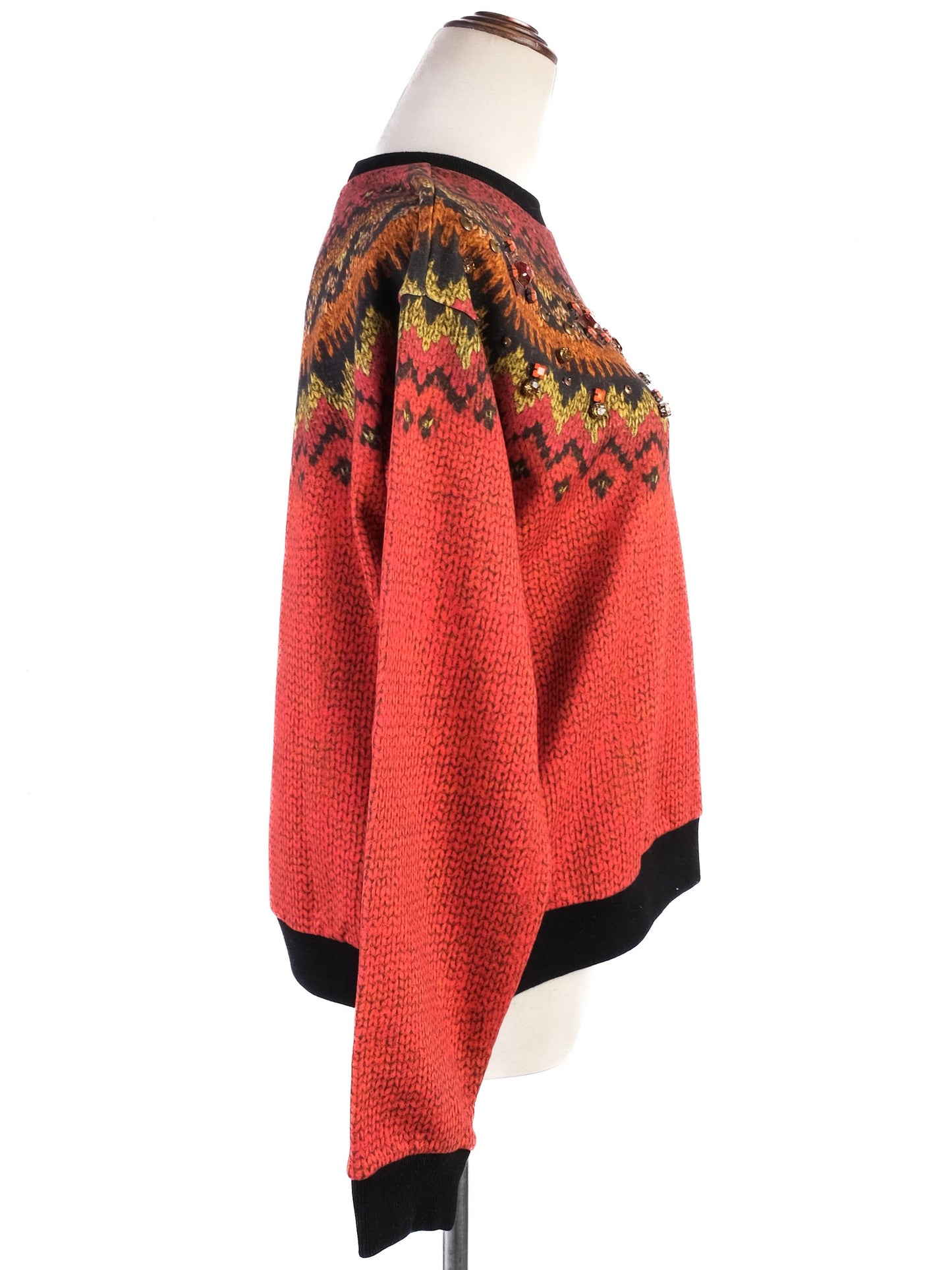 etro red cotton knitted sweater medium excellent condition