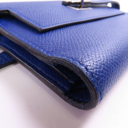 Hermes Epsom Leather Kelly Wallet Ginpaku Chosenbao Bleu Electrique Tri-Fold Long Wallet Blue Electric Blue 7t/phw Epso