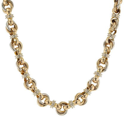 Caplain three tones gold necklace