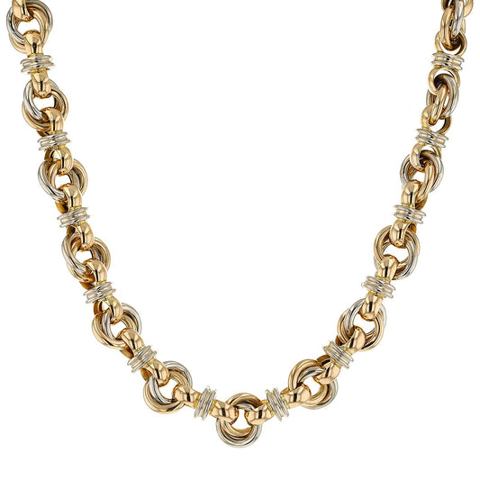 Caplain three tones gold necklace