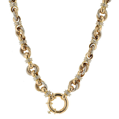 Caplain three tones gold necklace