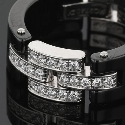 Cartier Maillon Panthere ceramic, diamonds and gold ring