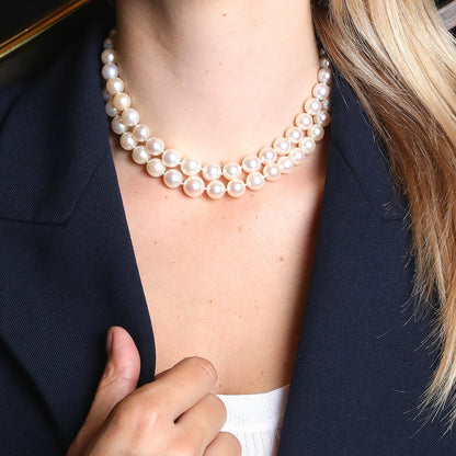 Cartier Mounting Cultured pearl, diamonds and gold necklace