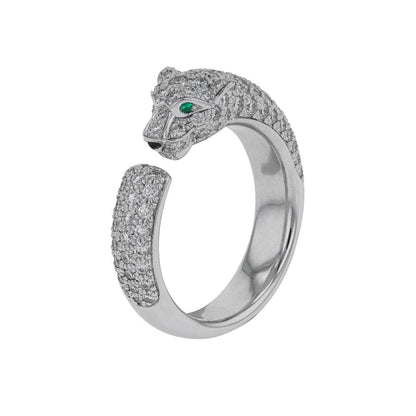 Cartier Panthere diamonds, emeralds, onyx and gold ring