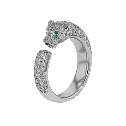 Cartier Panthere diamonds, emeralds, onyx and gold ring