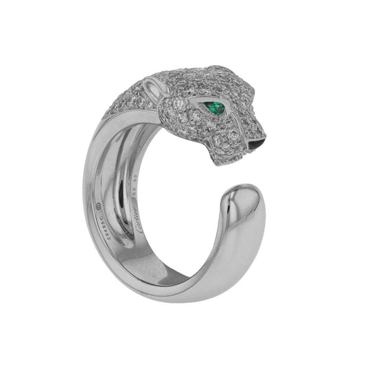 Cartier Panthere diamonds, emeralds, onyx and gold ring