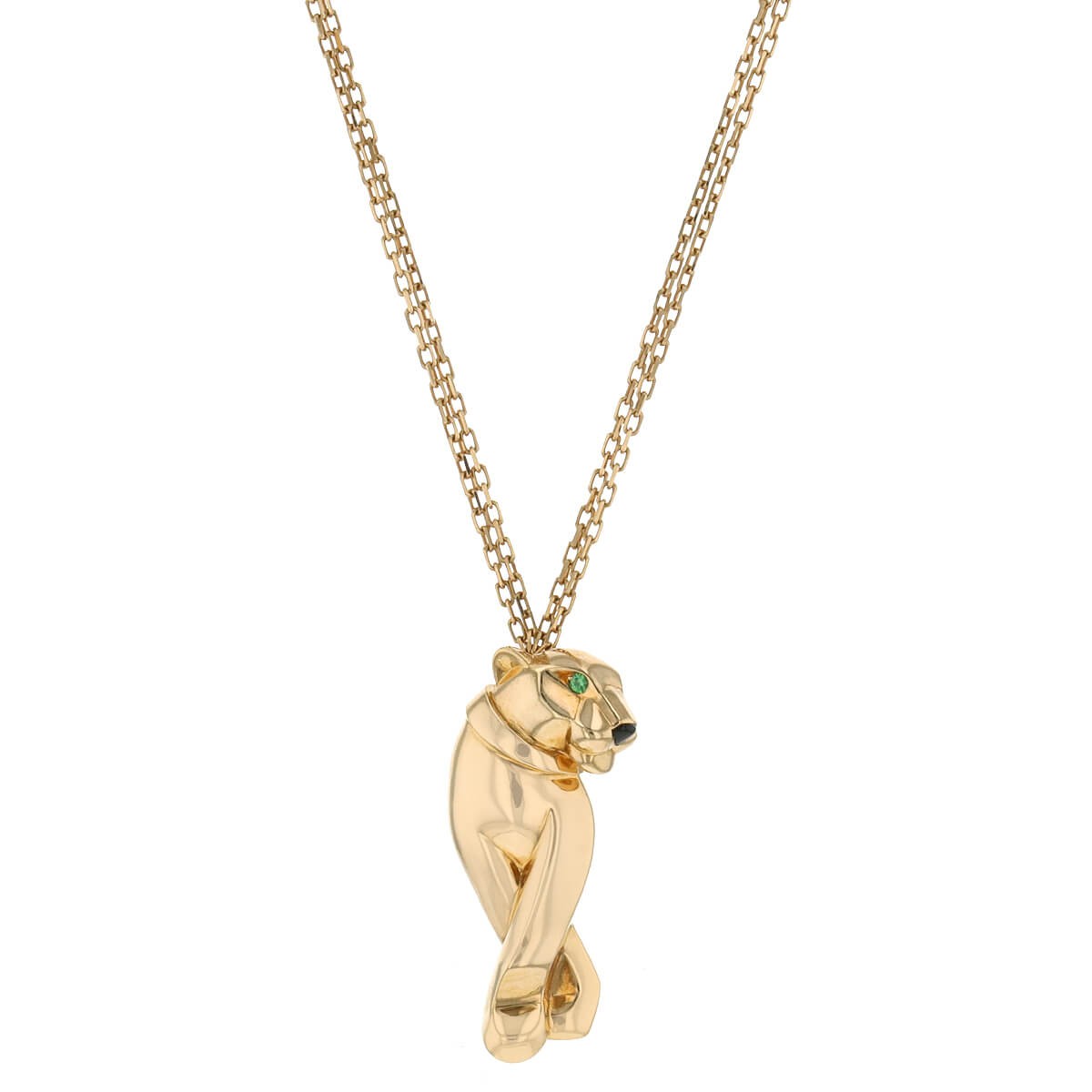 cartier panthere gold, garnets and onyx necklace