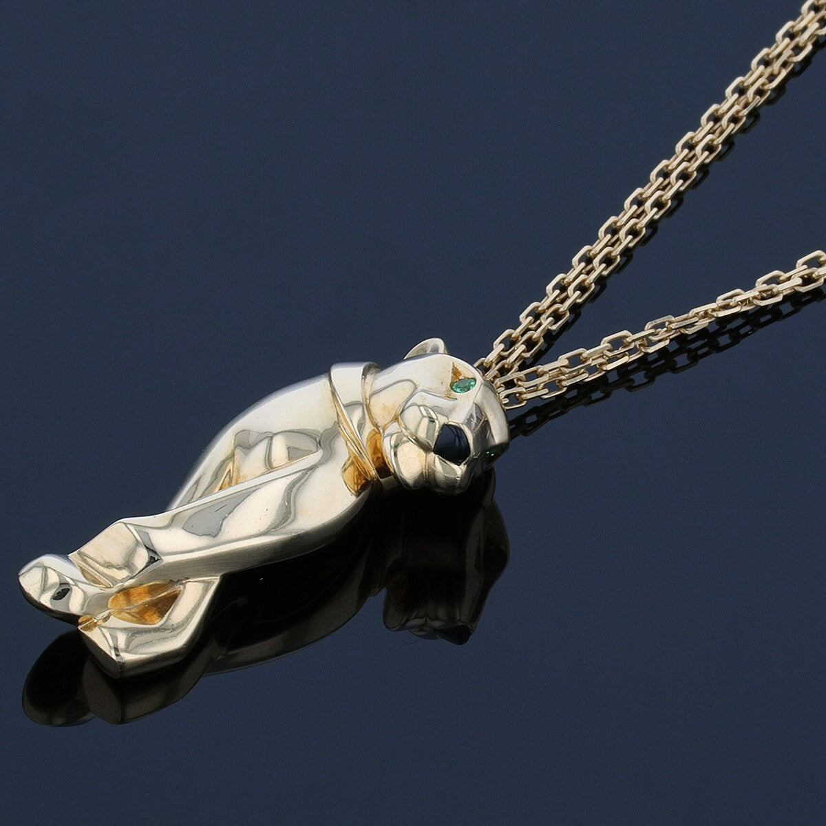 cartier panthere gold, garnets and onyx necklace