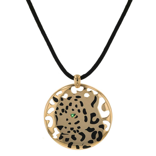 Cartier Panthere lacquer, garnet and gold necklace