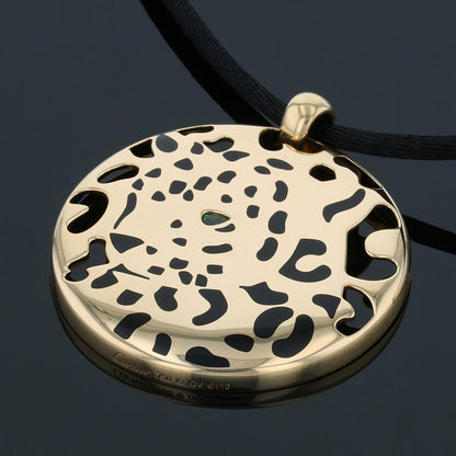 Cartier Panthere lacquer, garnet and gold necklace
