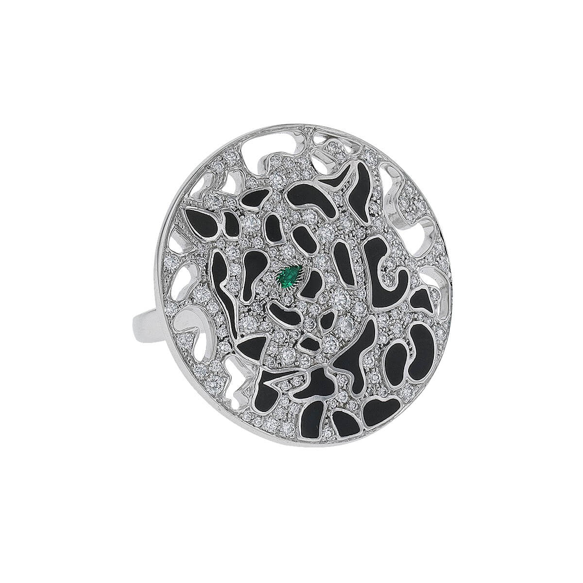 cartier panthere tsavorites, diamonds and gold ring