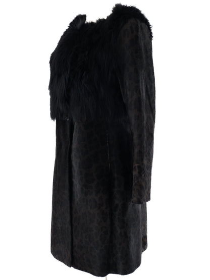 Excellent Prada Orange Fur-Like Coat Size L Women