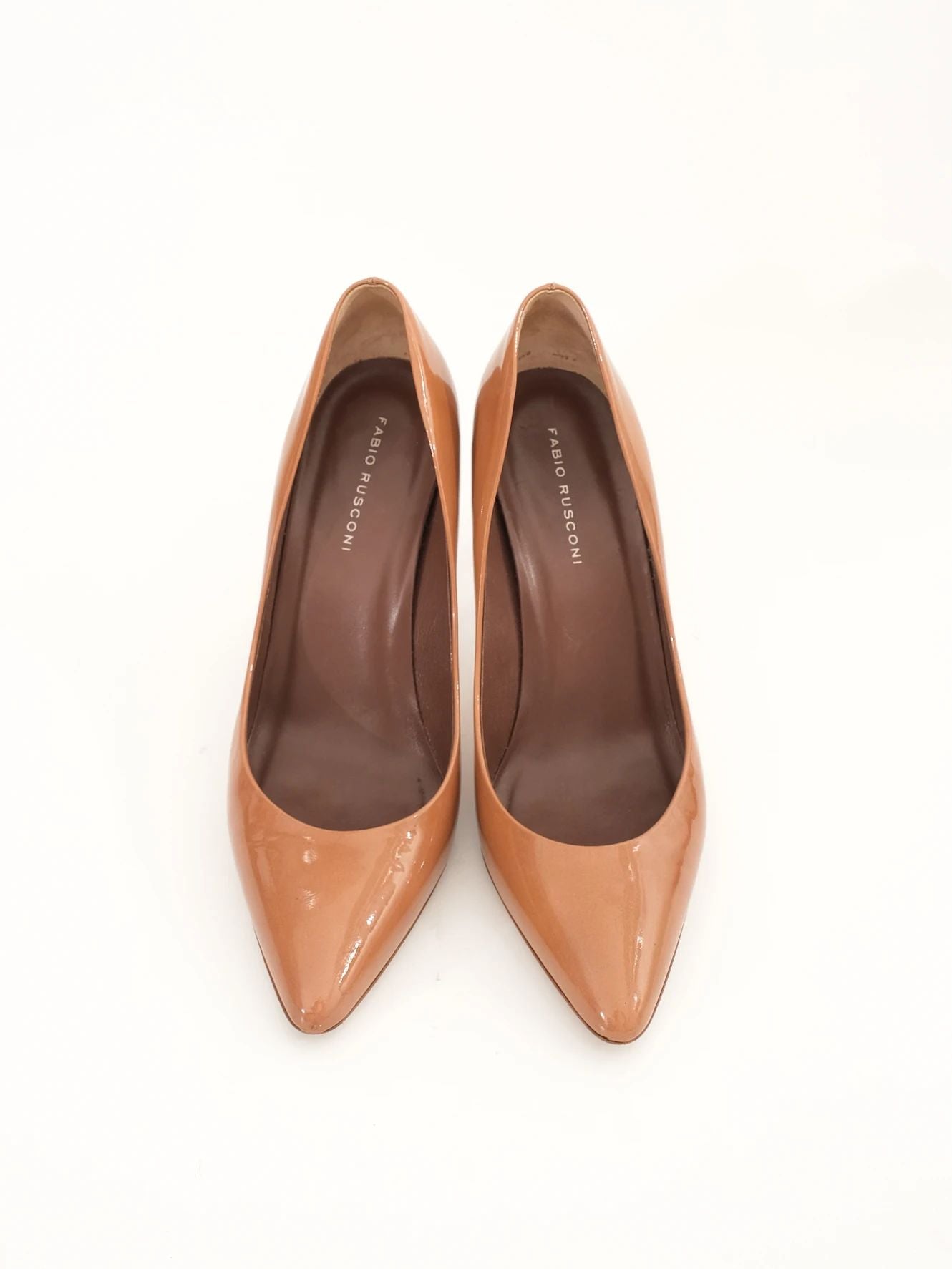 fabio rusconi orange leather high-heeled shoe size 37.5