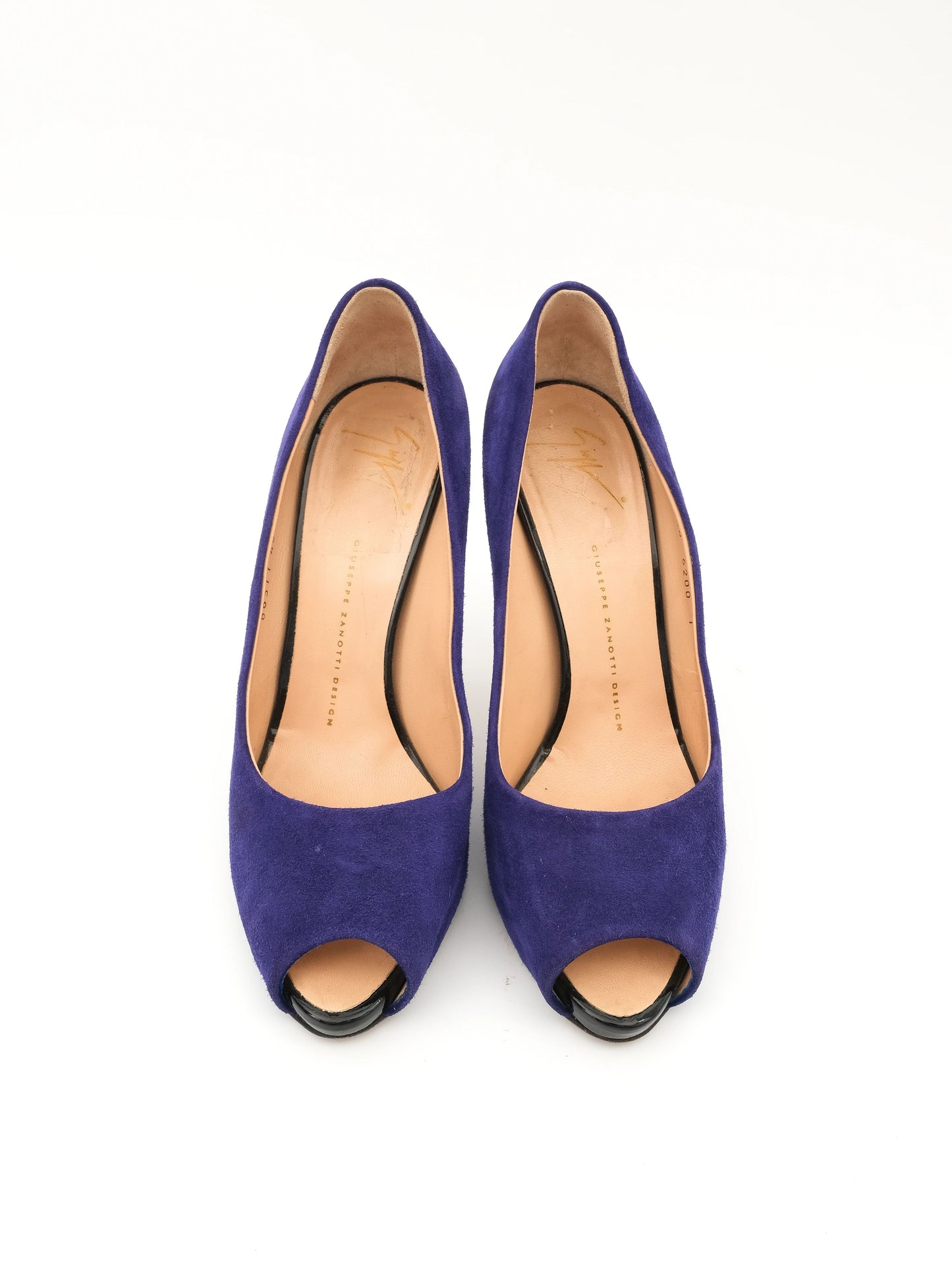 excellent giuseppe zanotti purple leather high-heels size 40