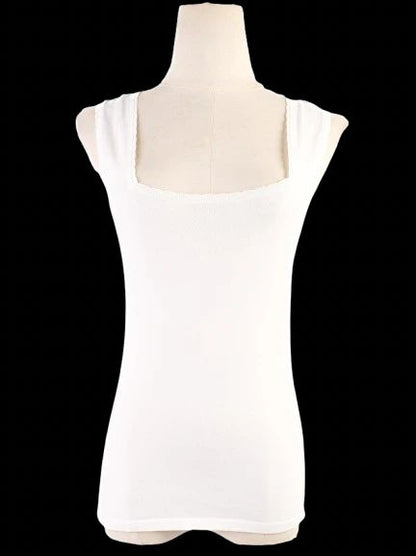 Excellent Blumarine White Sleeveless Top Size M Viscose Made in Italy