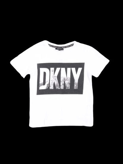 Excellent DKNY White Cotton T-Shirt Size 8 for Kids