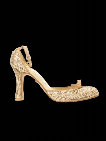 excellent twinset yellow leather high-heeled shoes size 38