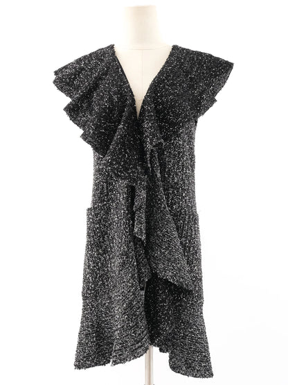 Excellent St. John Gray Asymmetrical Dress Viscose Size N/A