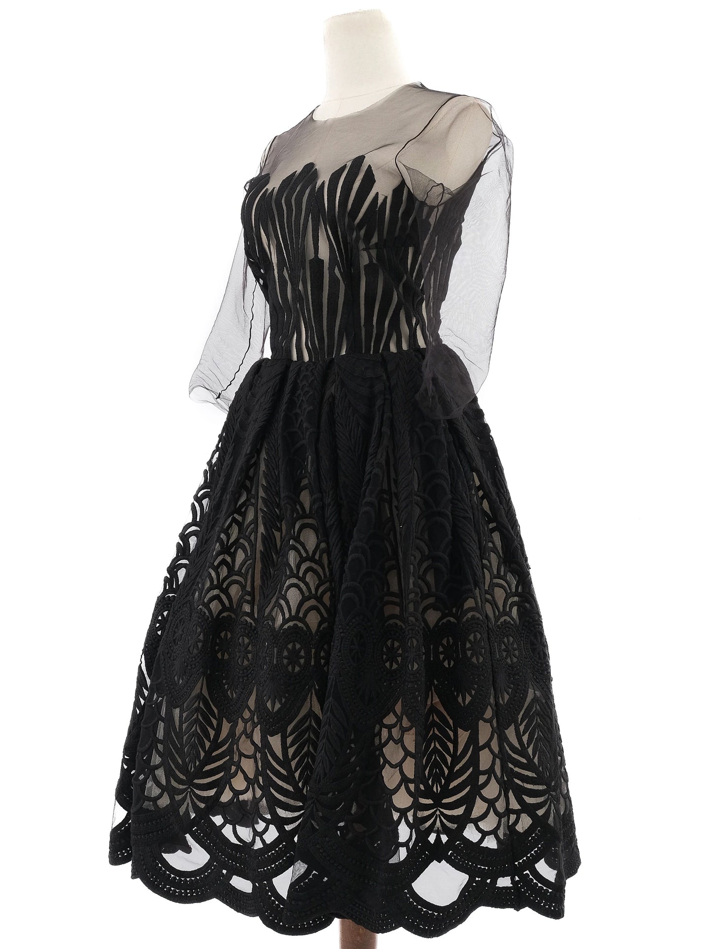 excellent bella potemkina black lace dress size m