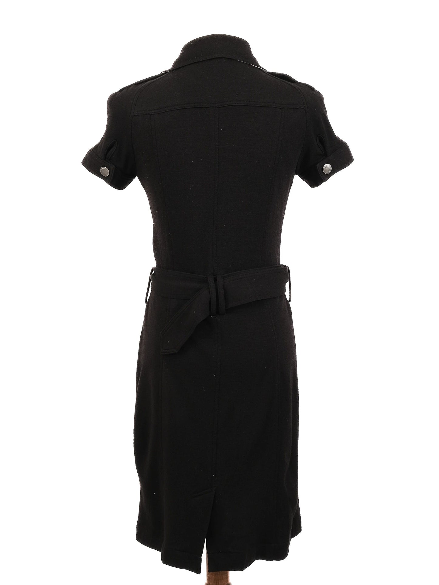 excellent burberry black wool dress size s with zipper details
