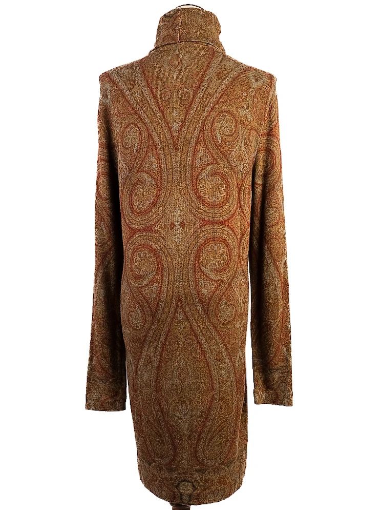 excellent etro long-sleeve paisley sweater dress size l