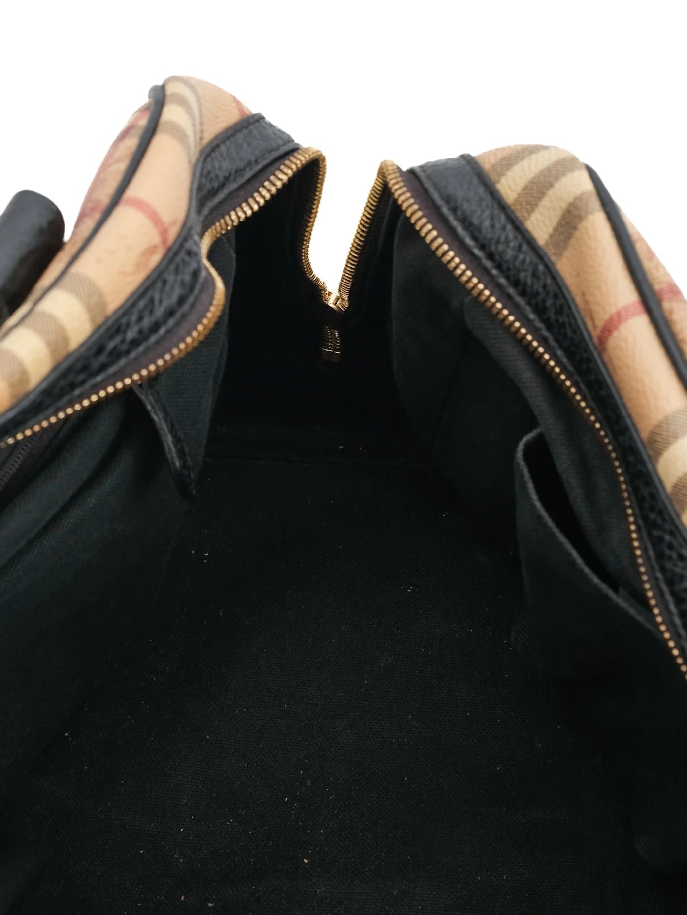 excellent burberry plaid handbag black leather accents women