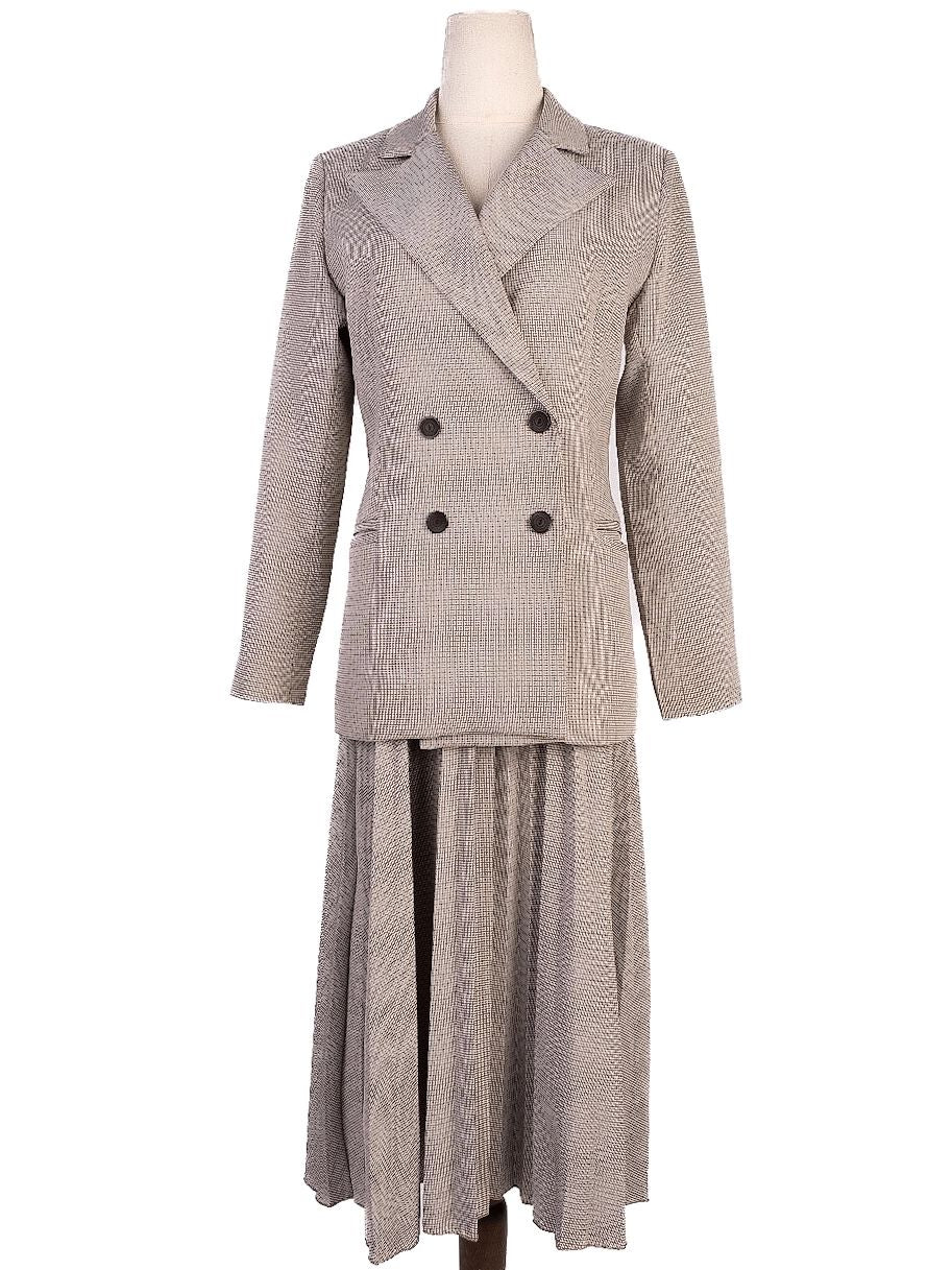 average love moschino orange checked two-piece suit size s