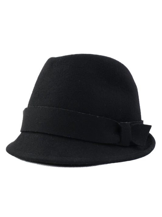 Excellent GF Ferre Black Cashmere Fedora Hat Size M
