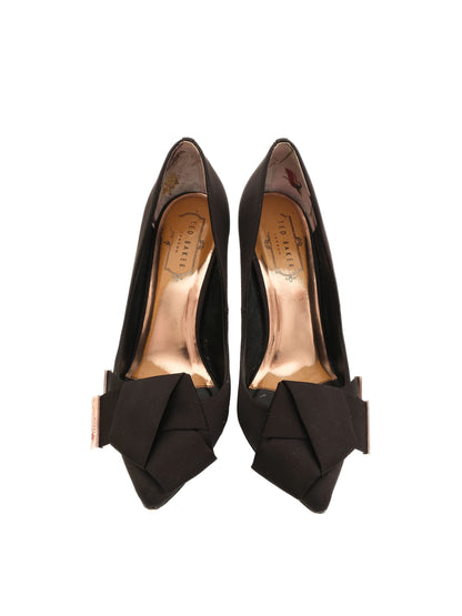 Ted Baker Women's Black High-Heeled Shoes Size 38 with Bow Detail