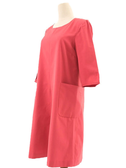 Excellent MaxCo Red Viscose Dress with Pockets Size L for Women