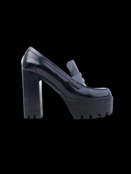 Excellent Mulberry Black Leather High-Heeled Shoes Size 37.5