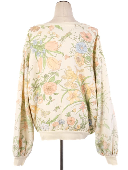 Excellent Gucci Floral Sweatshirt Cream Floral Print Women's M