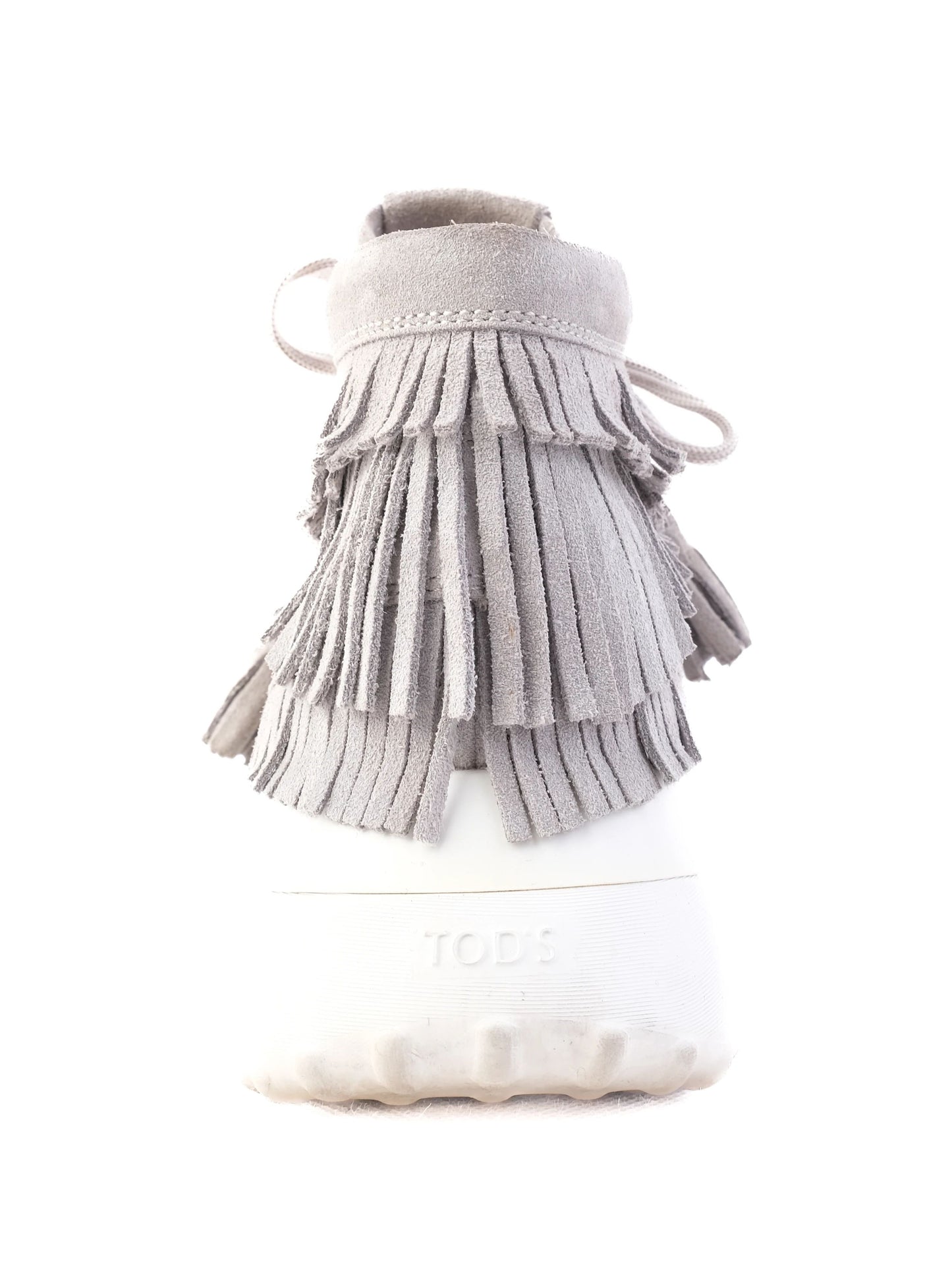 tod's gray leather high-top sneakers women size 40 excellent