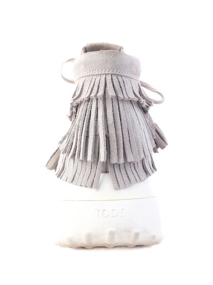 Tod's Gray Leather High-Top Sneakers Women Size 40 Excellent