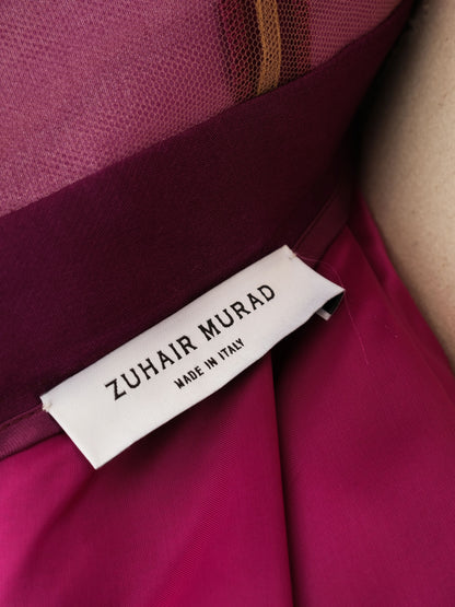Excellent Zuhair Murad Purple Silk Floor-Length Dress Sleeveless