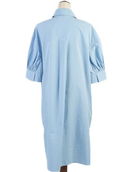 Excellent Cos Light Blue Cotton Button-Down Shirt Dress Size M