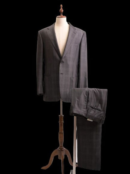 Excellent Gucci Gray Wool Men's Plaid Suit Size L