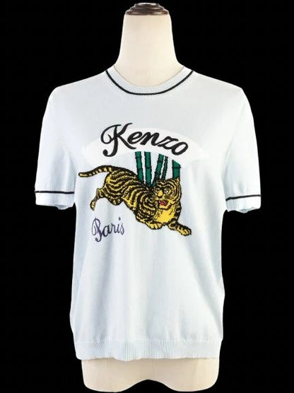 Excellent Kenzo Blue Tiger Design Sweater Size M