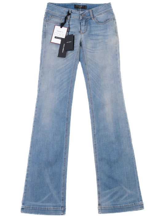 NEW Dolce Gabbana Flared Light Blue Jeans Size M Denim Fit COOL