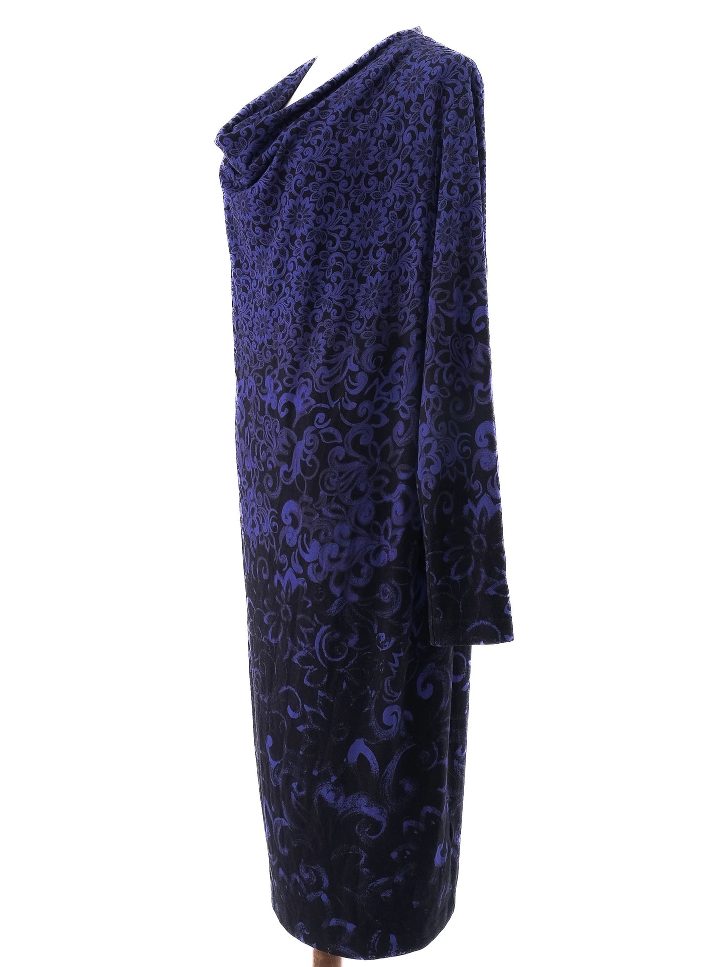 escada excellent condition purple viscose midi dress size xl