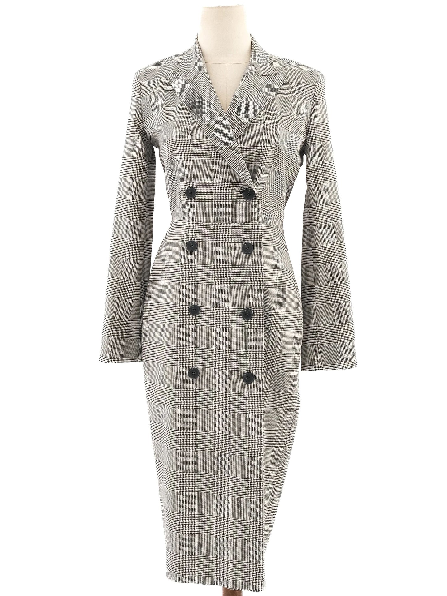 excellent max mara gray plaid blazer dress size m women