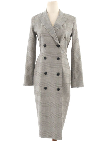 Excellent Max Mara Gray Plaid Blazer Dress Size M Women