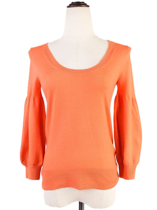 Excellent DKNY Orange Wool Long Sleeve Sweater Size S