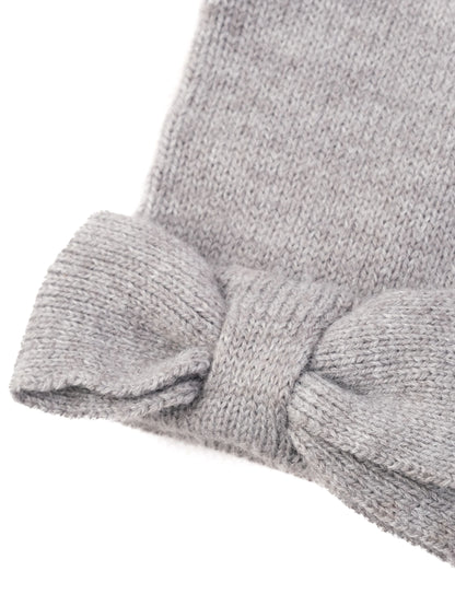 Excellent Kate Spade Gray Wool Gloves with Bow Detail Size S