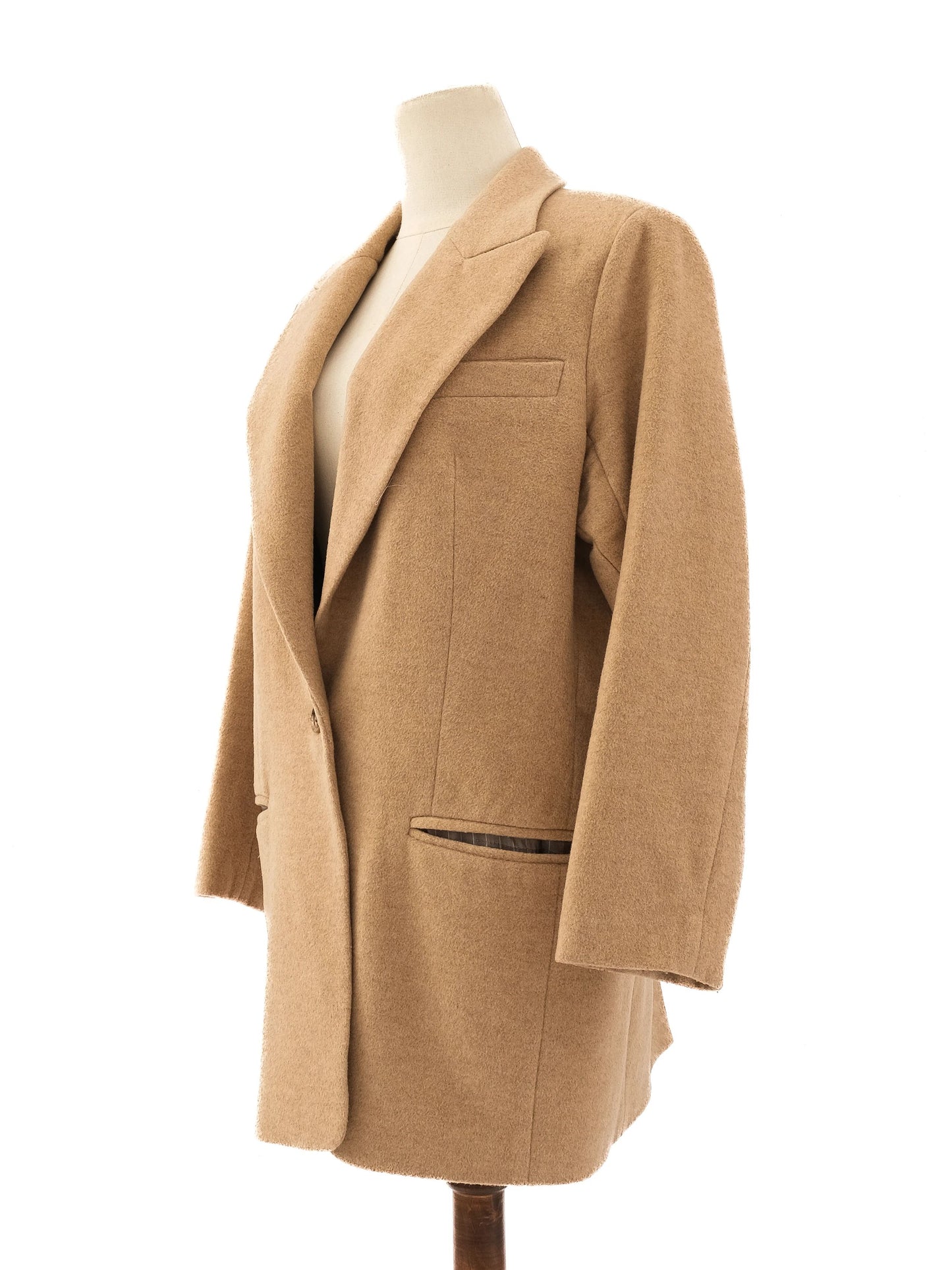 excellent 12storeez orange wool coat size s with lapel collar